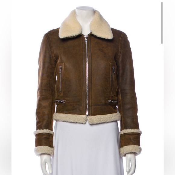 Maje Jackets & Blazers - Maje lamb leather Sherpa jacket